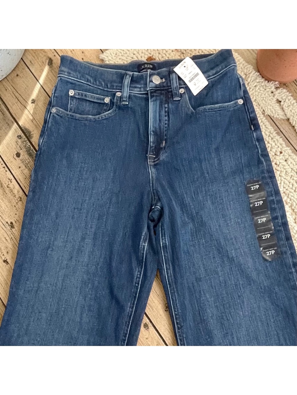 J.Crew Classic Wide Leg Jeans 27P Size 2 Petite Dark Wash Y2K NWT